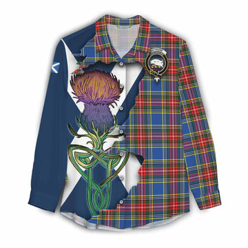 Bethune Tartan Family Crest Women's Casual Shirt Scottish Thistle Celtic Inspired Female - Tartan Vibes Clothing