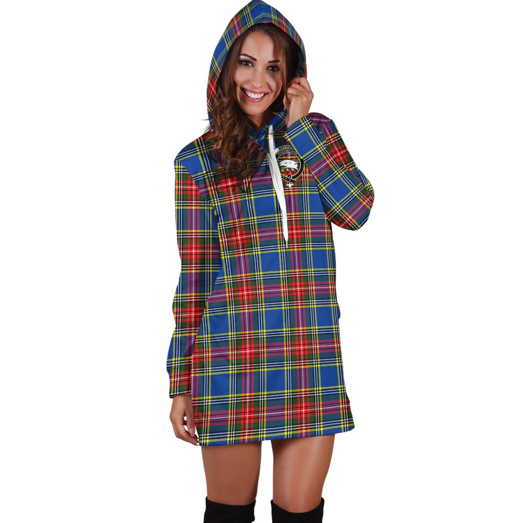 Bethune Tartan Hoodie Dress with Family Crest - Tartan Vibes Clothing