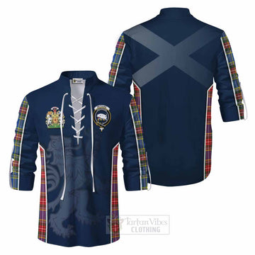 Bethune Tartan Ghillie Kilt Shirt with Family Crest and Lion Rampant Vibes Sport Style