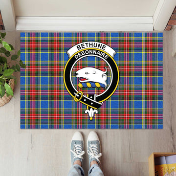 Bethune Tartan Door Mat with Family Crest