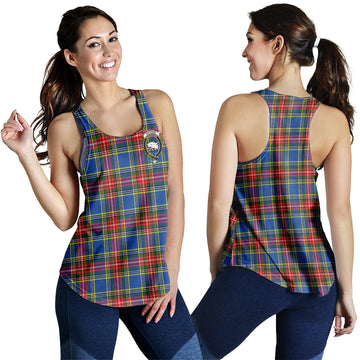 Bethune Tartan Women Racerback Tanks with Family Crest