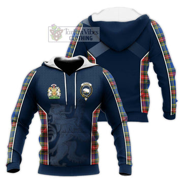 Bethune Tartan Knitted Hoodie with Family Crest and Lion Rampant Vibes Sport Style