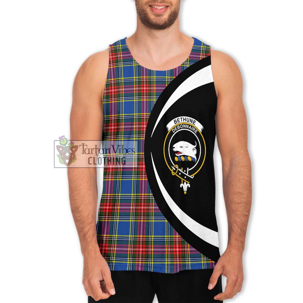 Bethune Tartan Men's Tank Top with Family Crest Circle Style Men - Tartan Vibes Clothing