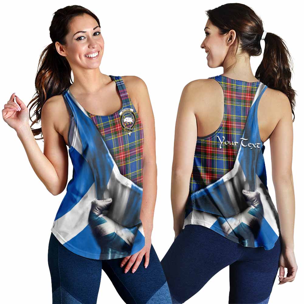 Tartan Vibes Clothing Bethune Tartan Women's Racerback Tanks with Family Crest Scotland Patriotic Style