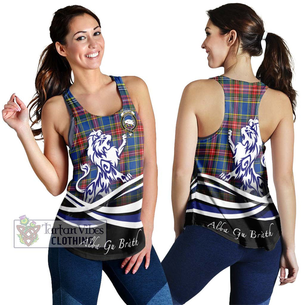 Bethune Tartan Women's Racerback Tanks with Alba Gu Brath Regal Lion Emblem 4XL - Tartanvibesclothing Shop