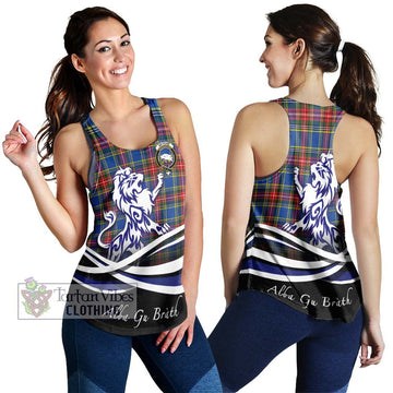 Bethune Tartan Women's Racerback Tanks with Alba Gu Brath Regal Lion Emblem