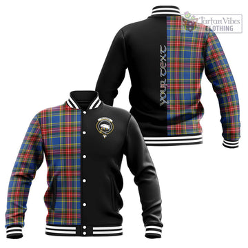 Bethune Tartan Baseball Jacket with Family Crest and Half Of Me Style