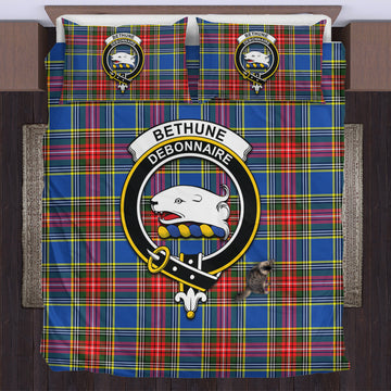 Bethune Tartan Bedding Set with Family Crest