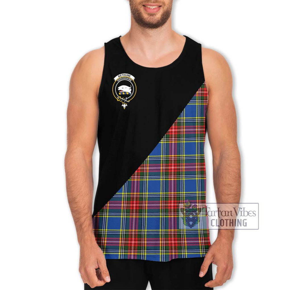 Bethune Tartan Men's Tank Top with Family Crest and Military Logo Style Men - Tartanvibesclothing Shop