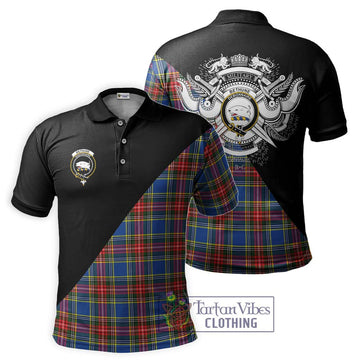 Bethune Tartan Polo Shirt with Family Crest and Military Logo Style