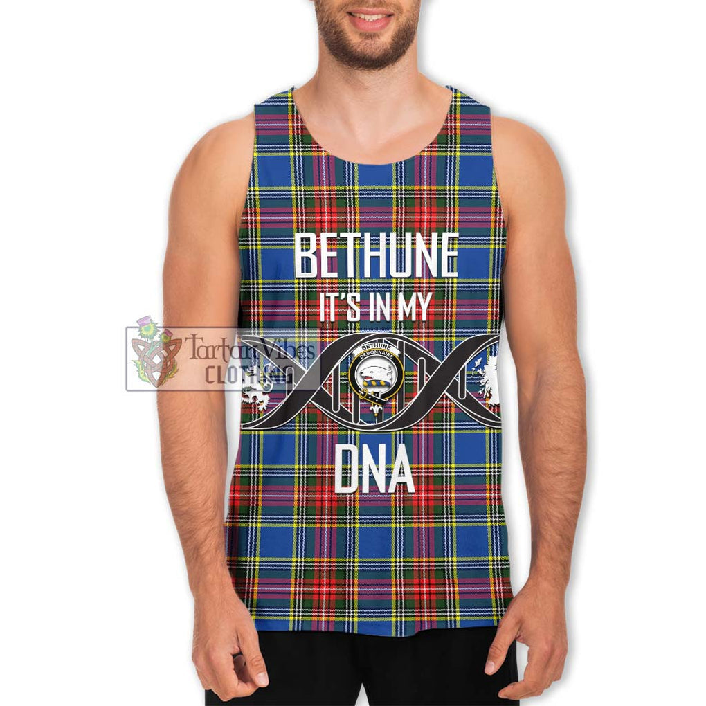 Bethune Tartan Men's Tank Top with Family Crest DNA In Me Style Men - Tartanvibesclothing Shop