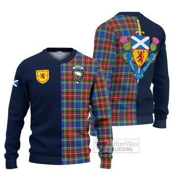 Bethune Tartan Ugly Sweater with Scottish Lion Royal Arm Half Style