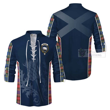 Bethune Tartan Ghillie Kilt Shirt with Family Crest and Scottish Thistle Vibes Sport Style