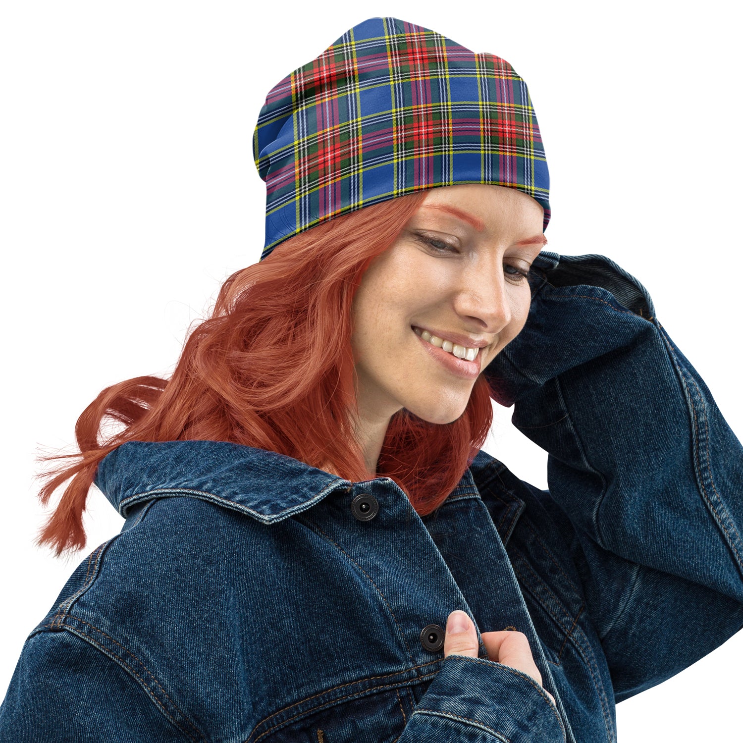 Bethune Tartan Beanies Hat One Size 22 inches 15.5 inches - Tartanvibesclothing