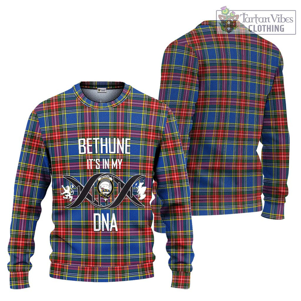 Bethune Tartan Knitted Sweater with Family Crest DNA In Me Style Unisex - Tartanvibesclothing Shop