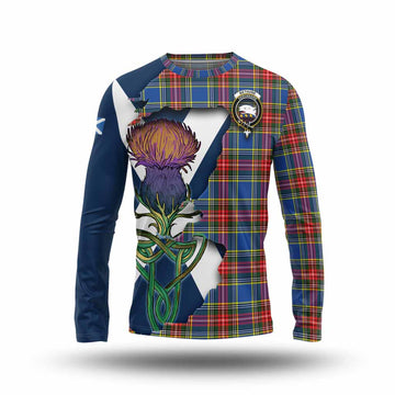 Bethune Tartan Family Crest Long Sleeve T-Shirt Scottish Thistle Celtic Inspired Unisex - Tartan Vibes Clothing