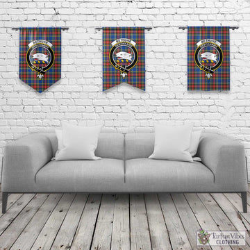 Bethune Tartan Gonfalon, Tartan Banner with Family Crest