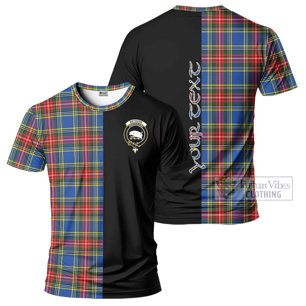 Bethune Tartan T-Shirt with Family Crest and Half Of Me Style Kid's Shirt - Tartanvibesclothing Shop