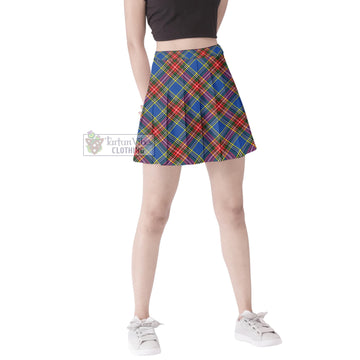 Bethune Tartan Women's Plated Mini Skirt Cross Style