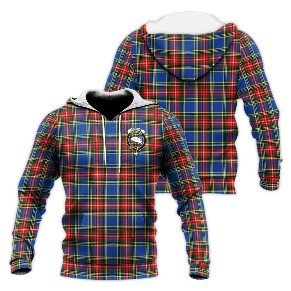 Bethune Tartan Knitted Hoodie with Family Crest Unisex Knitted Hoodie - Tartanvibesclothing