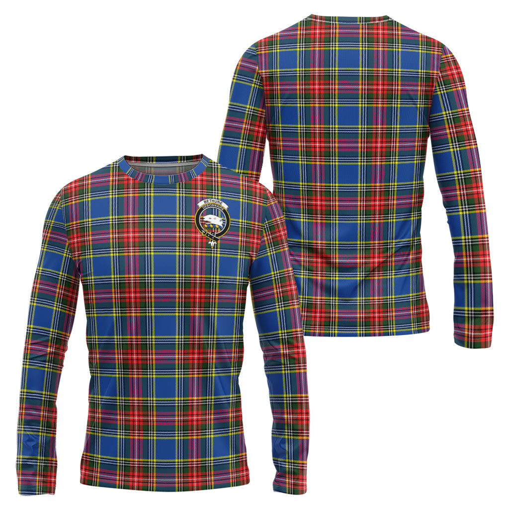 Bethune Tartan Long Sleeve T-Shirt with Family Crest Unisex - Tartanvibesclothing