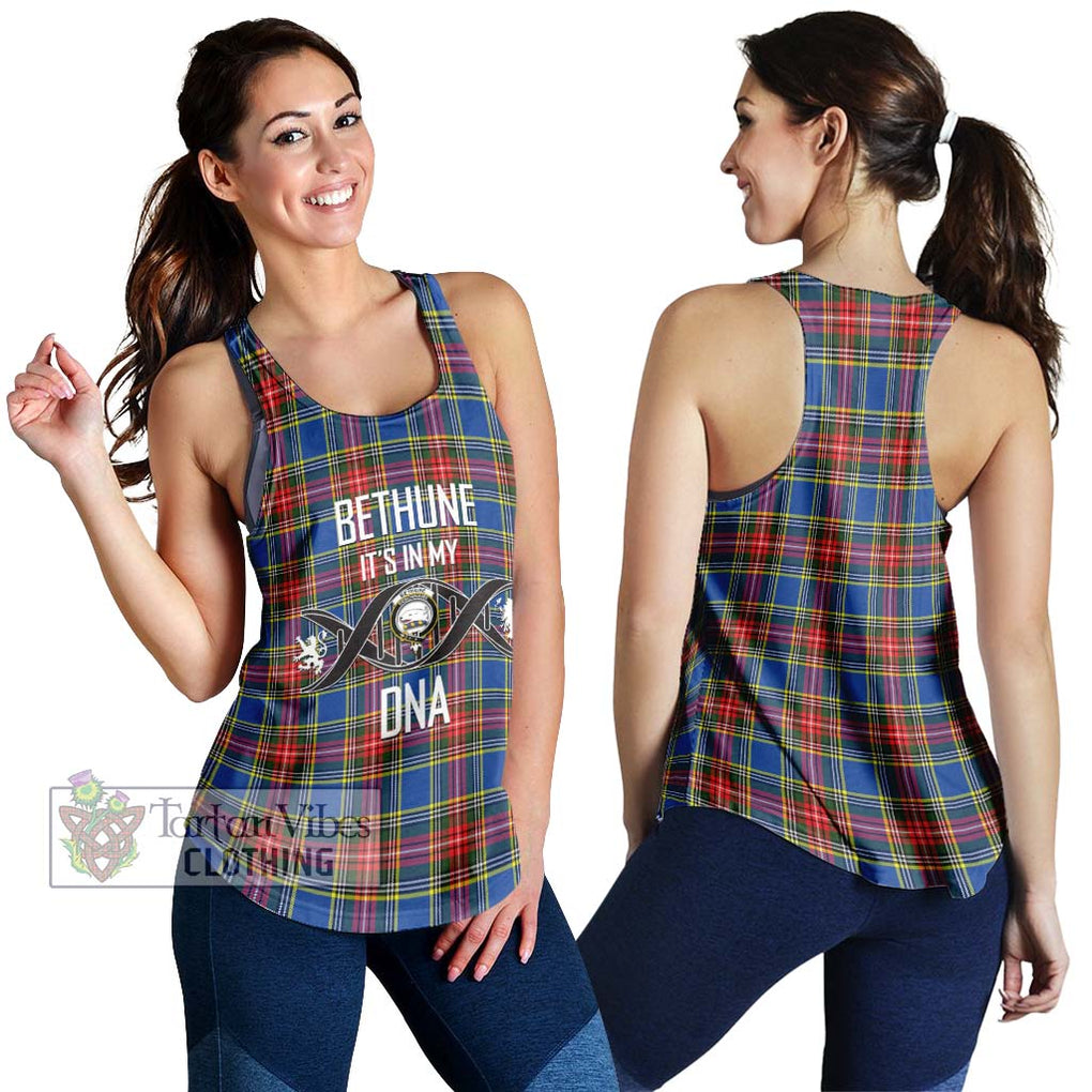 Bethune Tartan Women's Racerback Tanks with Family Crest DNA In Me Style 4XL - Tartanvibesclothing Shop