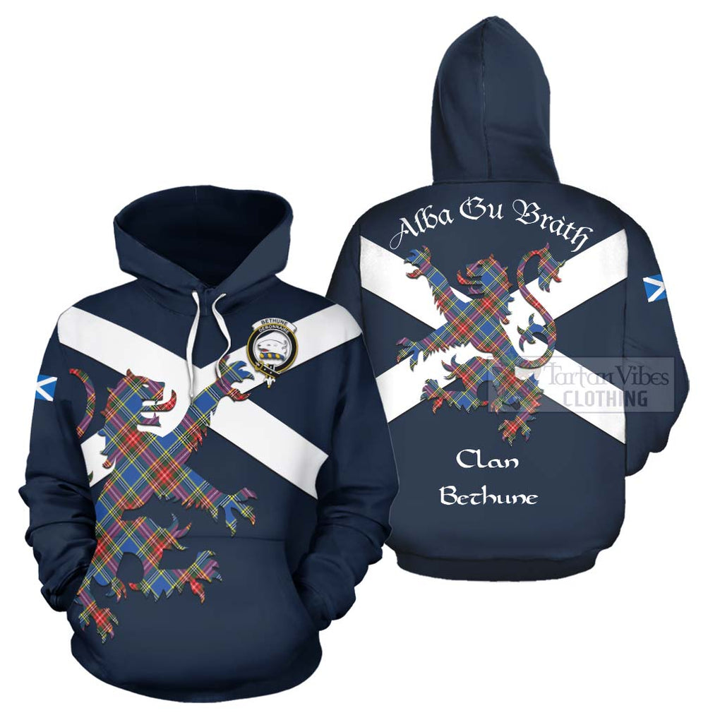 Tartan Vibes Clothing Bethune Tartan Lion Rampant Hoodie – Proudly Display Your Heritage with Alba Gu Brath and Clan Name