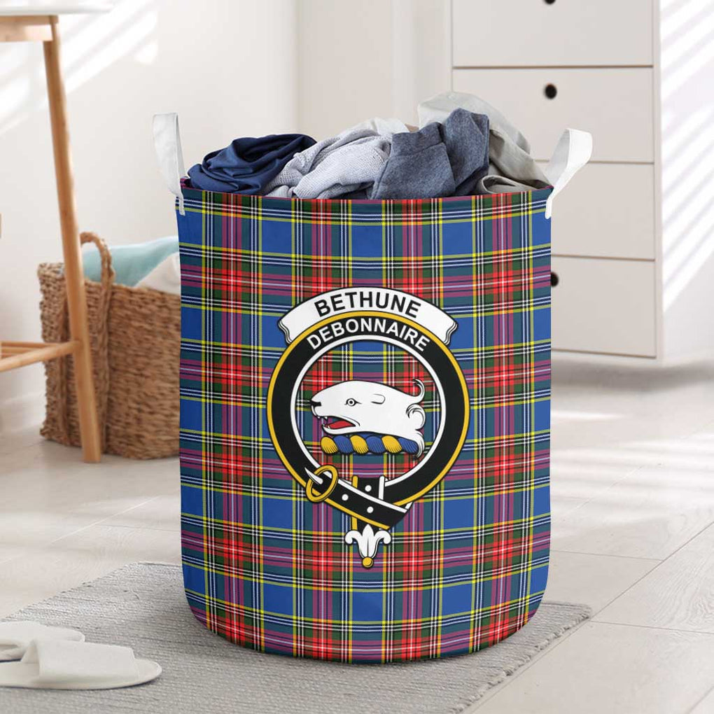 Bethune Tartan Laundry Basket with Family Crest One Size - Tartanvibesclothing Shop