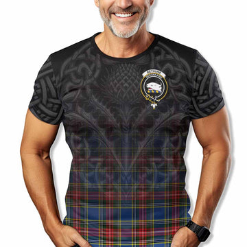 Bethune Tartan T-Shirt with Family Crest Celtic Thistle Vibes