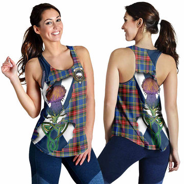 Bethune Tartan Family Crest Women's Racerback Tanks Scottish Thistle Celtic Inspired 4XL - Tartan Vibes Clothing