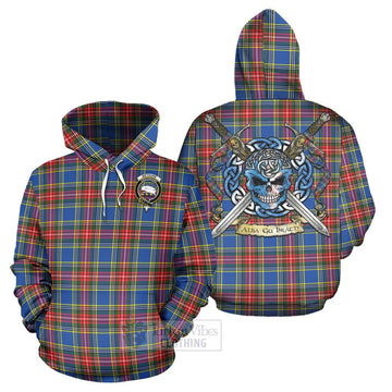 Bethune Tartan Hoodie with Family Crest Celtic Skull Style