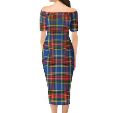 Bethune Tartan Off Shoulder Lady Dress