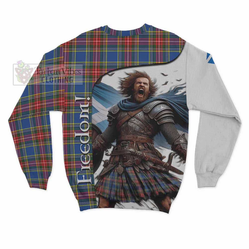 Tartan Vibes Clothing Bethune Crest Tartan Sweatshirt Inspired by the Freedom of Scottish Warrior