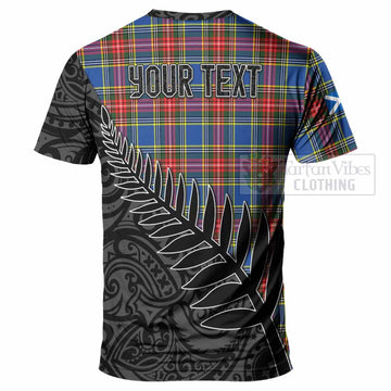 Bethune Crest Tartan T-Shirt with New Zealand Silver Fern Half Style