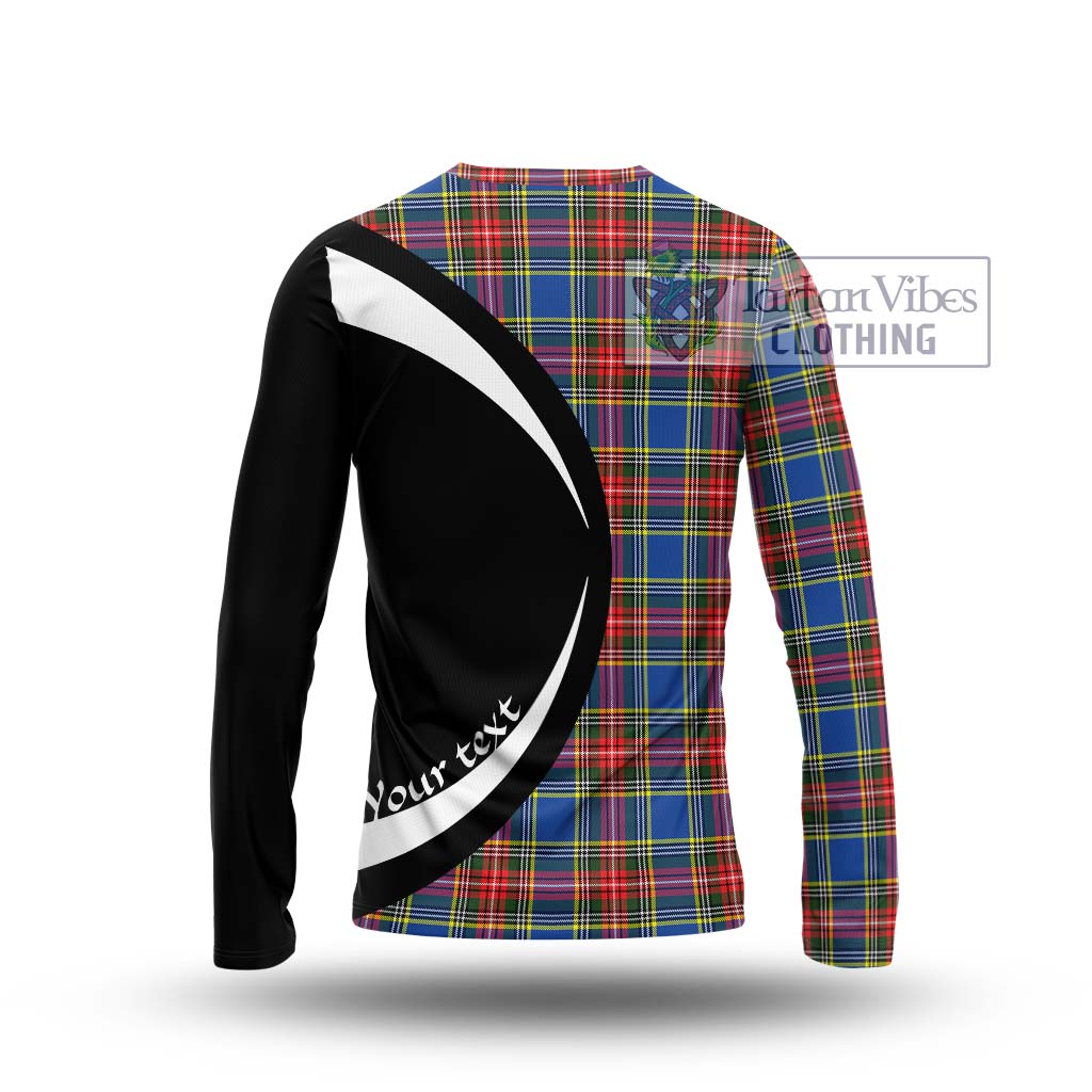 Bethune Tartan Long Sleeve T-Shirt with Family Crest Circle Style - Tartan Vibes Clothing