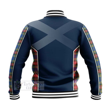 Bethune Tartan Baseball Jacket with Family Crest and Scottish Thistle Vibes Sport Style