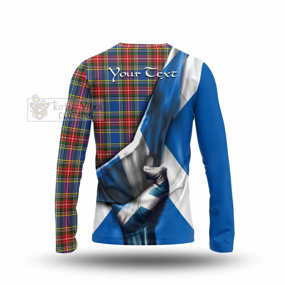 Tartan Vibes Clothing Bethune Tartan Long Sleeve T-Shirt with Family Crest Scotland Patriotic Style