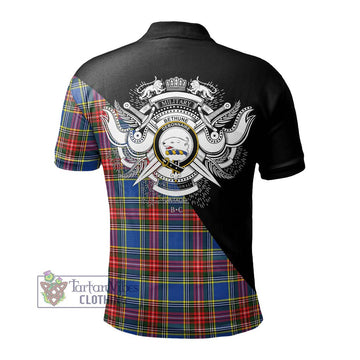 Bethune Tartan Polo Shirt with Family Crest and Military Logo Style