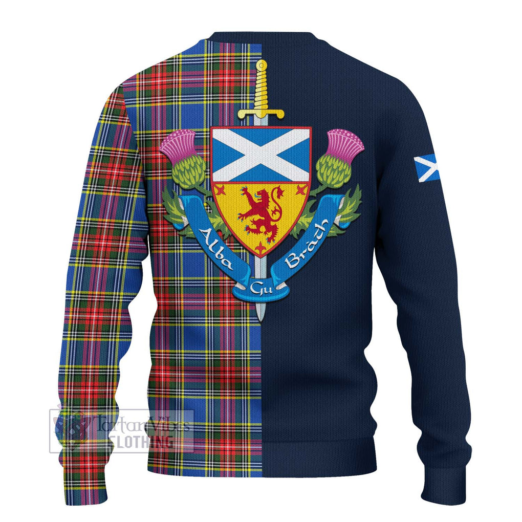 Tartan Vibes Clothing Bethune Tartan Knitted Sweater with Scottish Lion Royal Arm Half Style