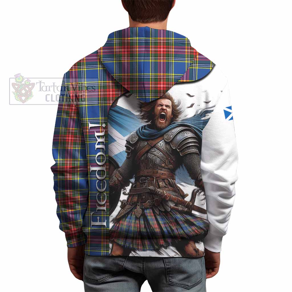 Tartan Vibes Clothing Bethune Crest Tartan Hoodie Inspired by the Freedom of Scottish Warrior