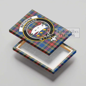 Bethune Tartan Canvas Print Wall Art with Family Crest