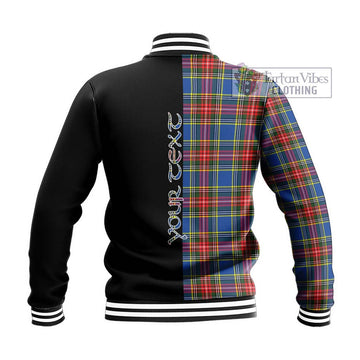 Bethune Tartan Baseball Jacket with Family Crest and Half Of Me Style