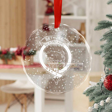 Bethune Clan Crest Christmas Glass Ornament