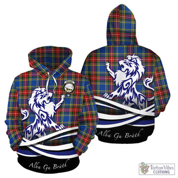 Bethune Tartan Hoodie with Alba Gu Brath Regal Lion Emblem