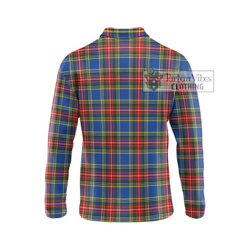 Bethune Tartan Long Sleeve Polo Shirt with Family Crest DNA In Me Style