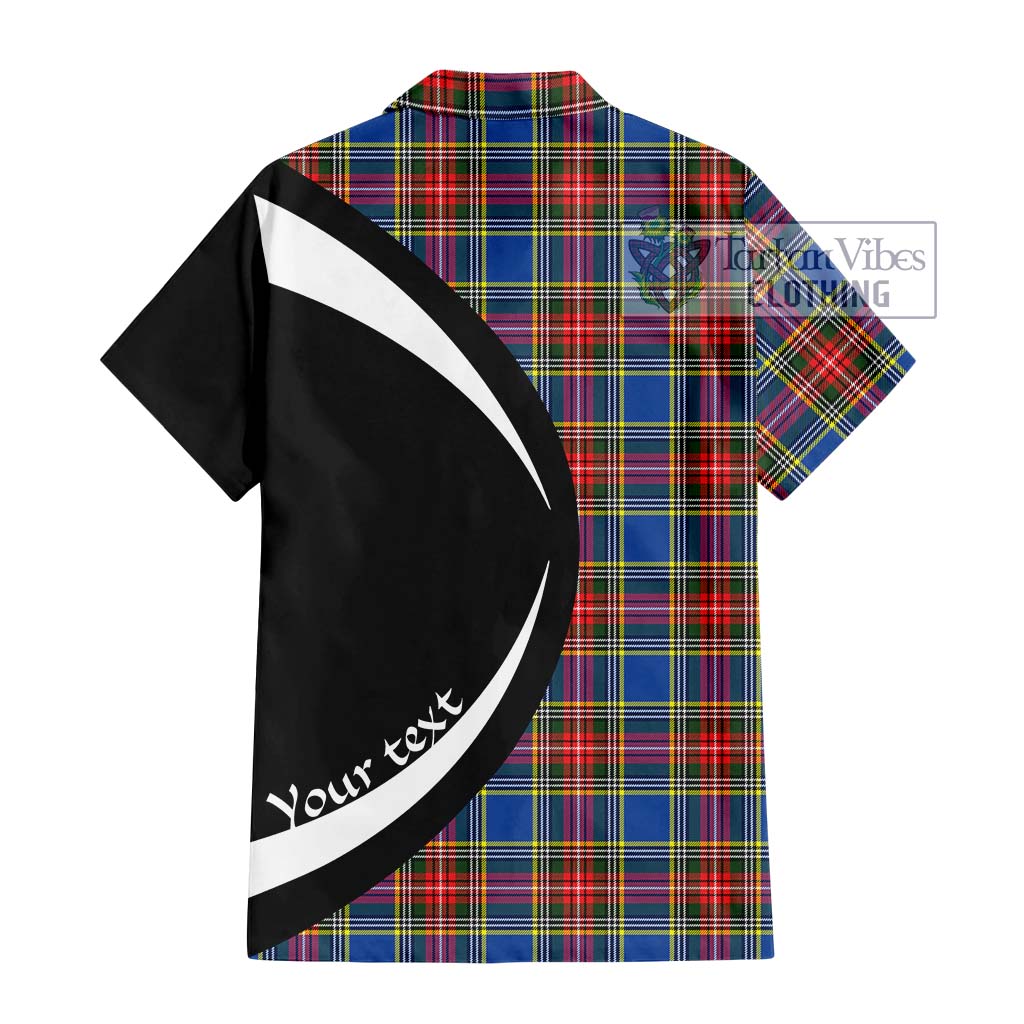 Bethune Tartan Short Sleeve Button Up with Family Crest Circle Style - Tartan Vibes Clothing