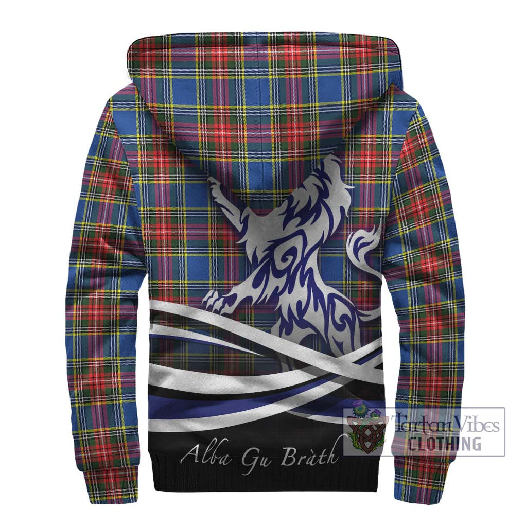 Bethune Tartan Sherpa Hoodie with Alba Gu Brath Regal Lion Emblem - Tartanvibesclothing Shop