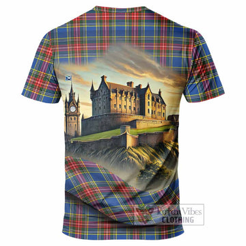 Bethune Tartan Family Crest T-Shirt with Scottish Ancient Castle Style - Tartan Vibes Clothing