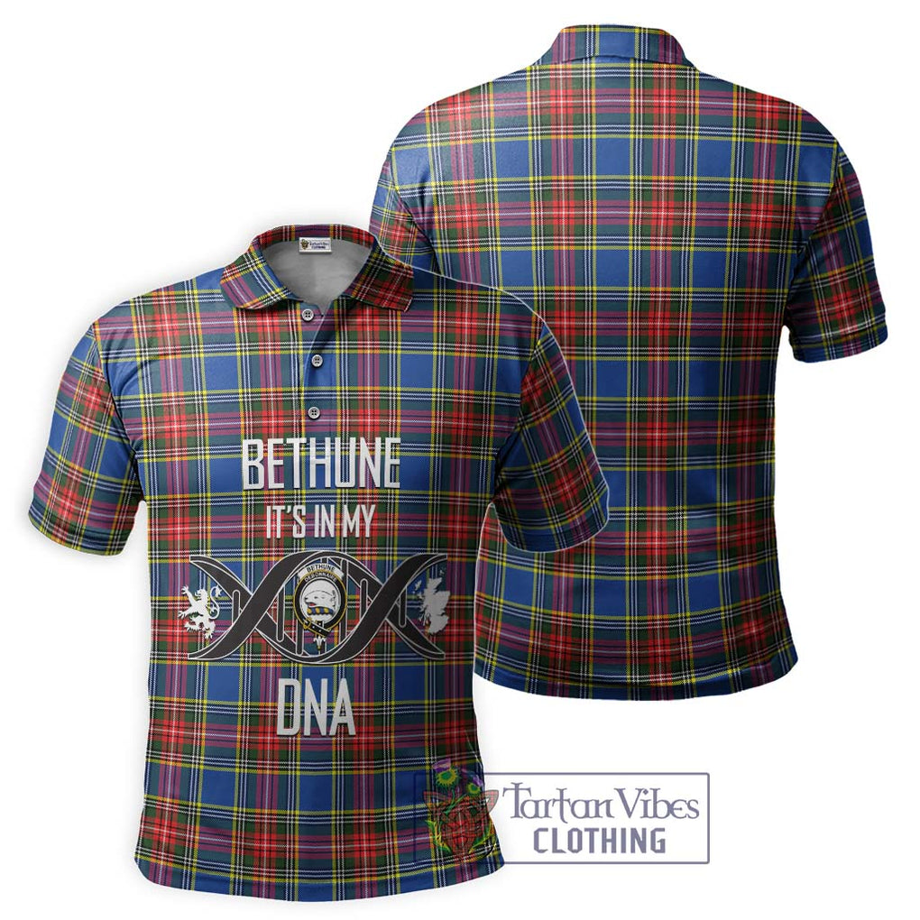 Bethune Tartan Polo Shirt with Family Crest DNA In Me Style - Tartanvibesclothing Shop