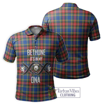 Bethune Tartan Polo Shirt with Family Crest DNA In Me Style